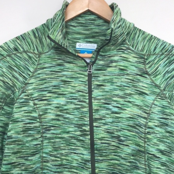 COLUMBIA green marled full zip jacket XS oversized - Picture 6 of 11